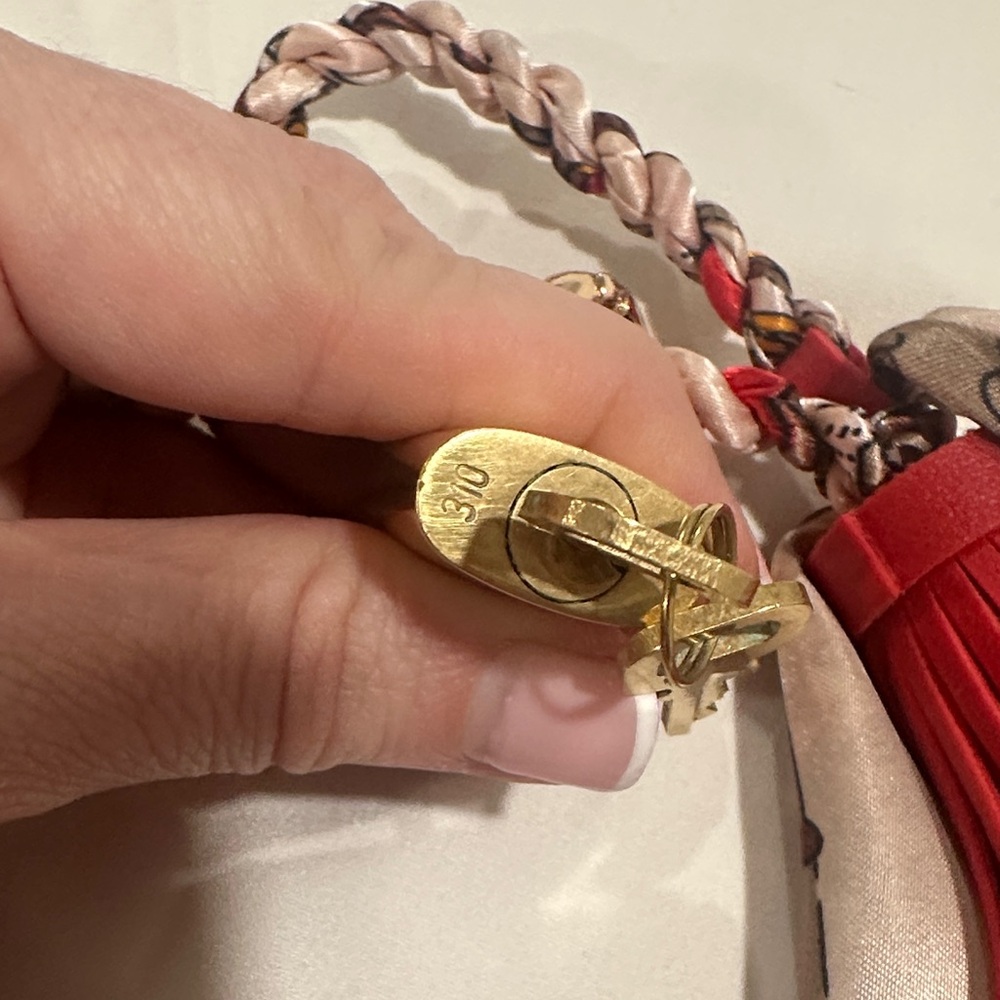 Louis Vuitton Lock and Keys with Red Tassel Scarf Keychain Bag Charm - Picture 3 of 7